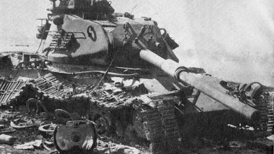 An Israeli M60 Patton tank destroyed in the Sinai